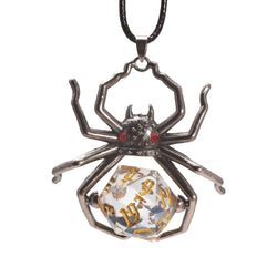 Liquid Core D20 Necklace: Black Widow (Sirius Dice)