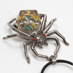 Liquid Core D20 Necklace: Black Widow (Sirius Dice)