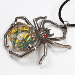 Liquid Core D20 Necklace: Black Widow (Sirius Dice)
