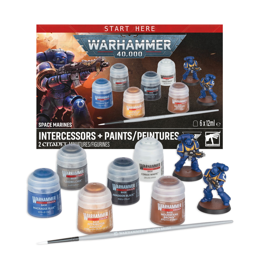 (PREORDER) Space Marines: Intercessors + Paints Set