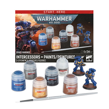 (PREORDER) Space Marines: Intercessors + Paints Set
