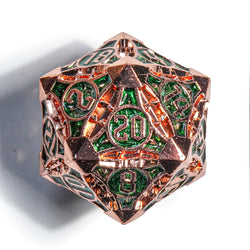 Metal RPG Dice: Titansteel - Gold/Green (Mimic Dice)