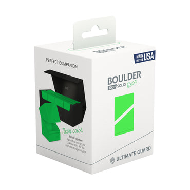 Ultimate Guard Deck Box: Boulder Deck Case - Solid Neon Green (Holds 100+)