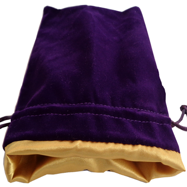 Small Velvet Dice Bag: Purple with Gold Satin
