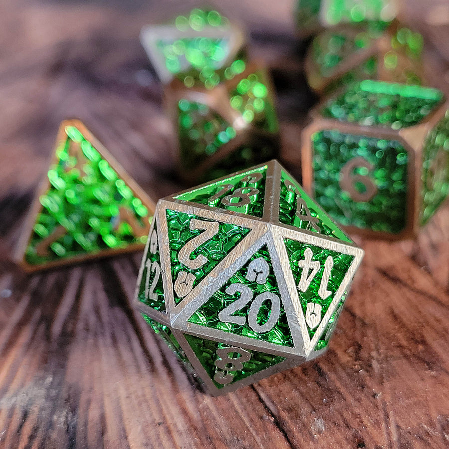 Forged Dice: Metal RPG Set - Venomfang's Battle