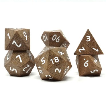 Wooden RPG Dice: Walnut (Mimic Dice)