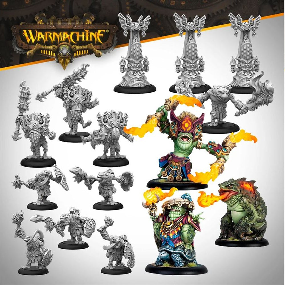Warmachine: Southern Kriels Fire Tongue Warriors Command Cadre Set