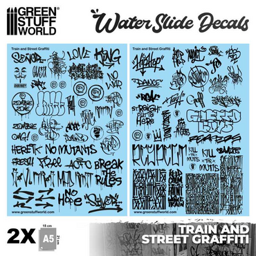 GSW: Waterslide Decals - Train & Street Graffiti - Black