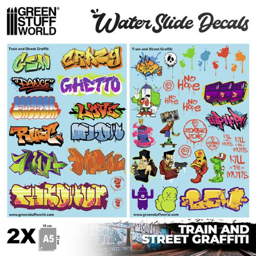 GSW: Waterslide Decals - Train & Street Graffiti - Colors