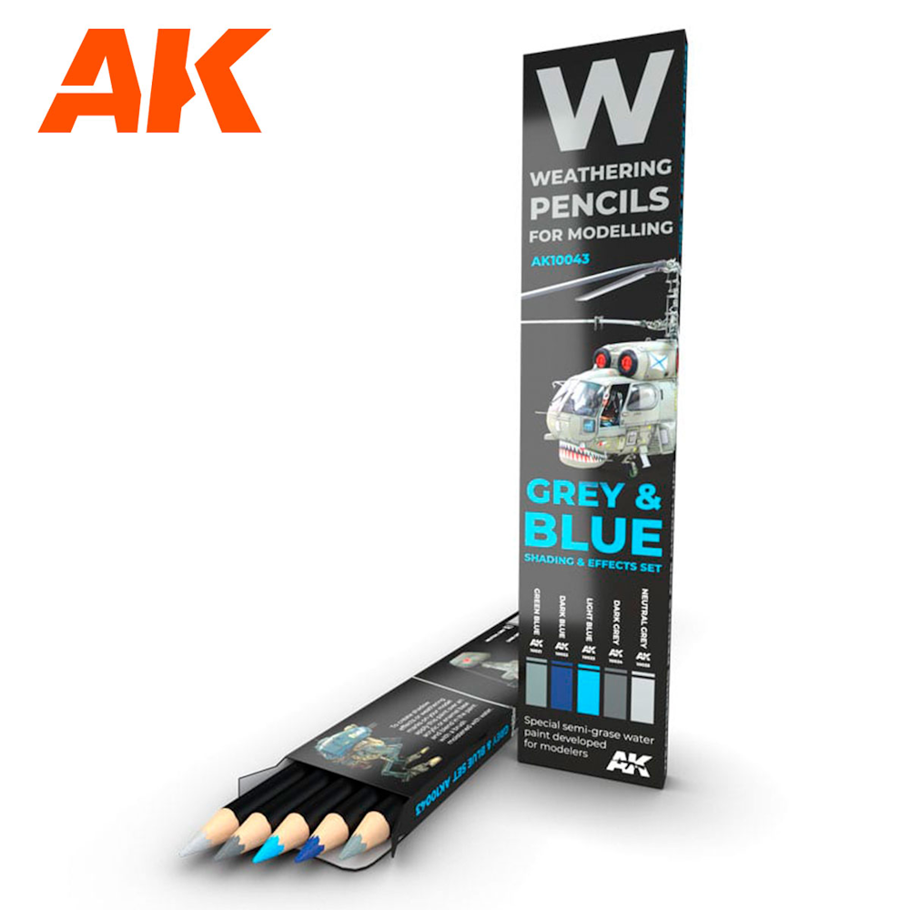 AK Interactive Weathering Pencil Set: Grey and Blue Camouflages