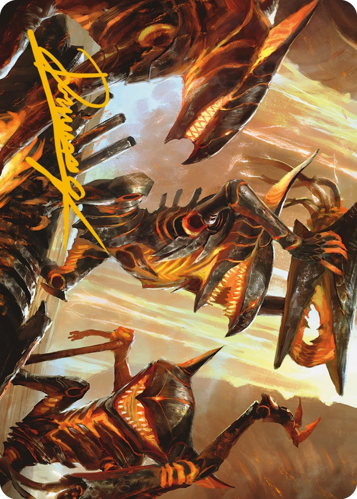 Gleeful Demolition Art Card (Gold-Stamped Signature) [Phyrexia: All Will Be One Art Series]