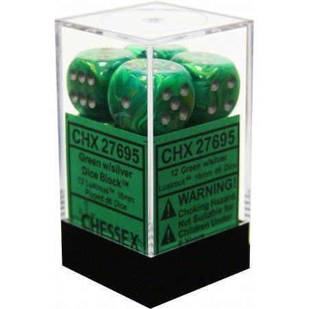 12D6 Set (16mm): Lustrous Green/Silver (CHX27695)