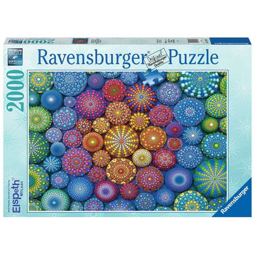 Puzzle: Ravensburger - 2000 Pieces: Radiating Rainbow Mandalas