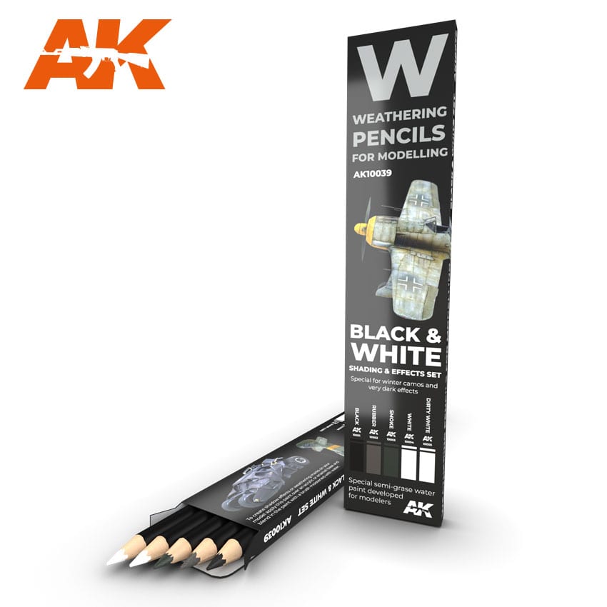 AK Weathering Pencil Set: Black & White