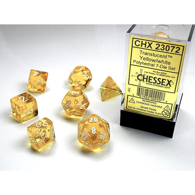 RPG Dice: Translucent Yellow/White (CHX23072)