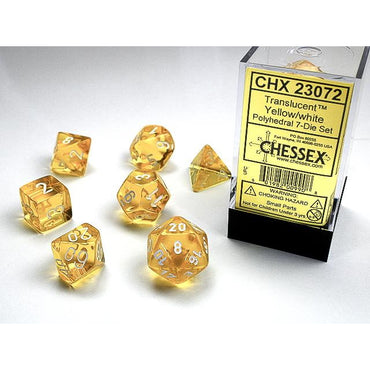 Translucent Yellow with White 16mm RPG Set (7)