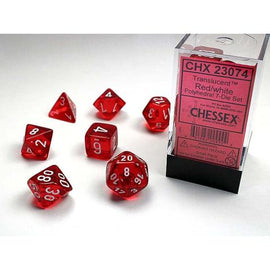 RPG Dice: Translucent Red/White (CHX23074)