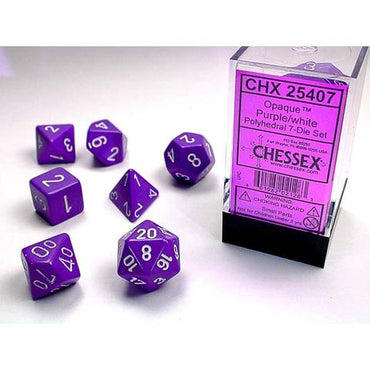 RPG Dice: Opaque Purple/White (CHX25407)