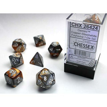 RPG Dice: Gemini Copper-Steel/White (CHX26424)