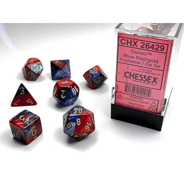 RPG Dice: Gemini Blue-Red/Gold (CHX26429)