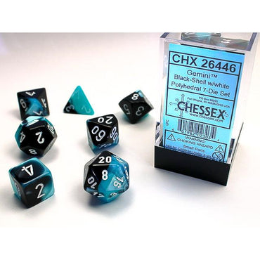 RPG Dice: Gemini Black-Shel/White (CHX26446)