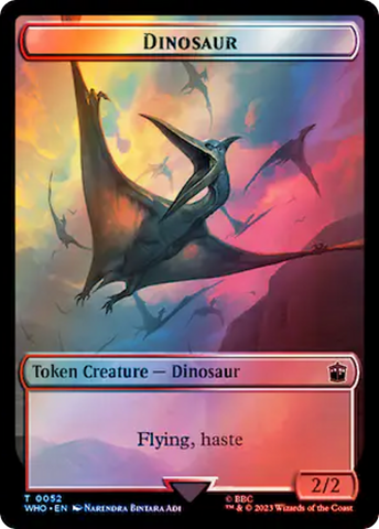 Human (0037) // Dinosaur Double-Sided Token (Surge Foil) [Doctor Who Tokens]