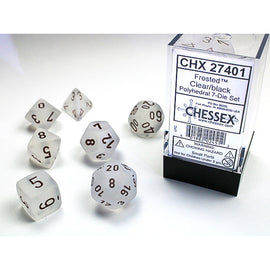 RPG Dice: Frosted Clear/Black (CHX27401)