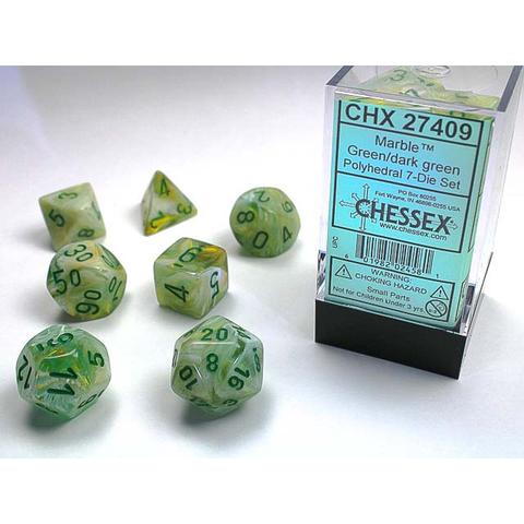 RPG Dice: Marble Green/Dark Green (CHX27409)