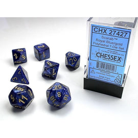 RPG Dice: Scarab Royal Blue/Gold (CHX27427)