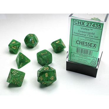 Vortex Green with Gold 16mm RPG Set (7)