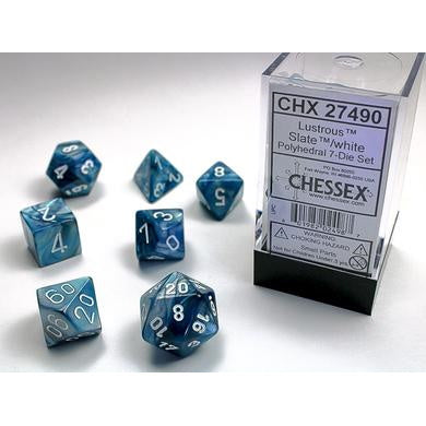 RPG Dice: Lustrous Slate/White (CHX27490)