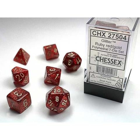 RPG Dice: Glitter Ruby/Gold (CHX27504)