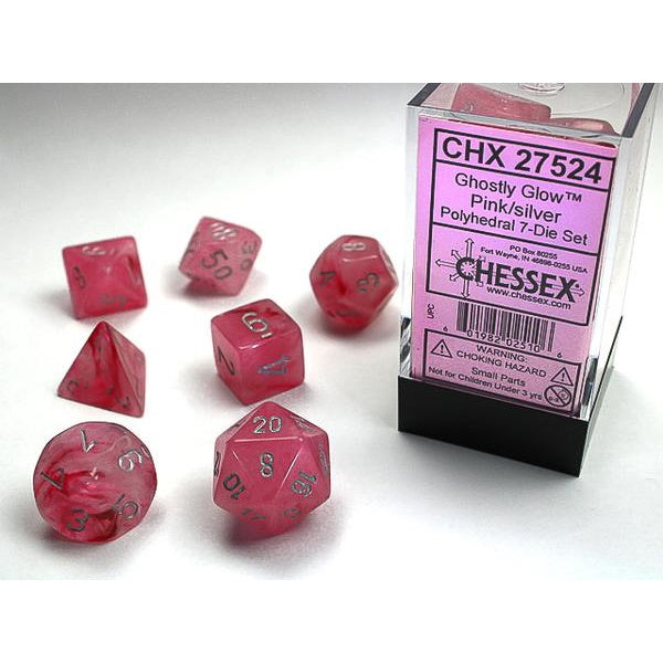 RPG Dice: Ghostly Pink/Silver (CHX27524)