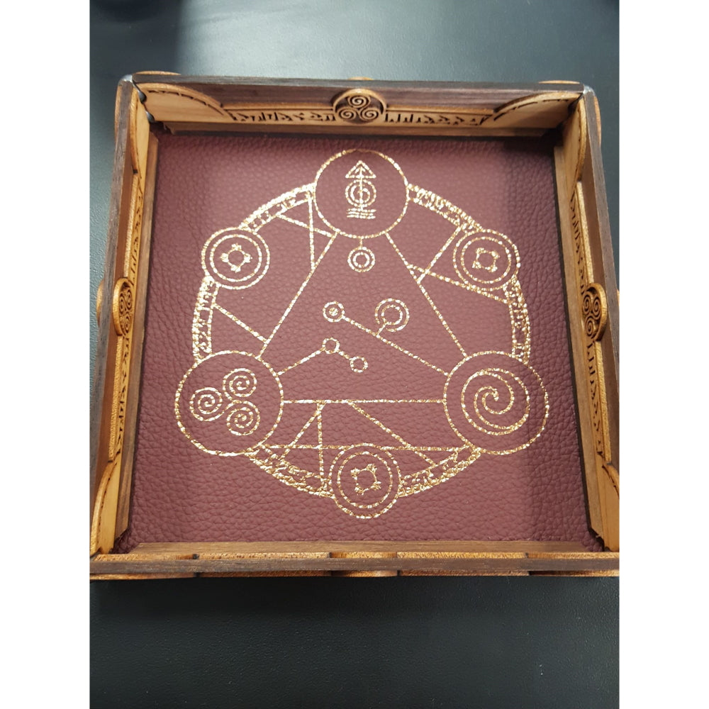 Elderwood Academy Dice Tray: Maroon Spell Circle