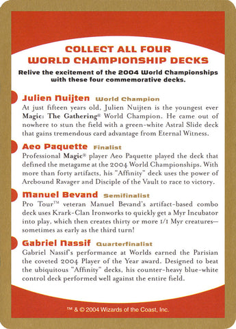 2004 World Championships Ad [World Championship Decks 2004]