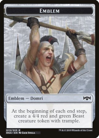 Emblem - Domri, Chaos Bringer [Ravnica Allegiance Tokens]