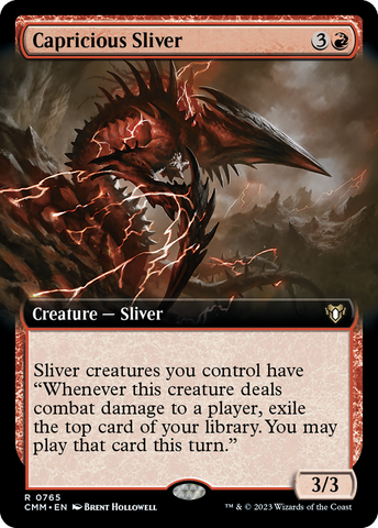 Capricious Sliver (Extended Art) [Commander Masters]