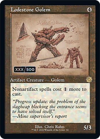 Lodestone Golem (Retro Schematic) (Serial Numbered) [The Brothers' War Retro Artifacts]