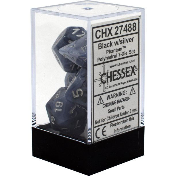 RPG Dice: Lustrous Black/Silver (CHX27488)