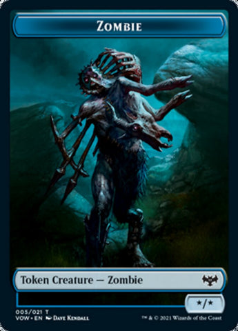 Human (001) // Zombie (005) Double-sided Token [Innistrad: Crimson Vow Tokens]