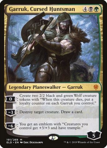 Garruk, Cursed Huntsman (Promo Pack) [Throne of Eldraine Promos]