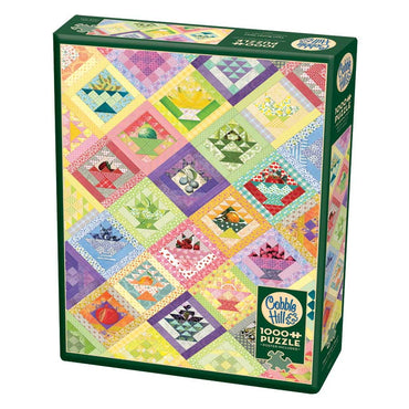 Cobble Hill Puzzles: 1000 Pieces: Fruit Basket Quilt