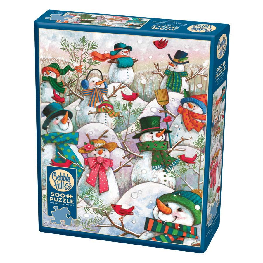 Cobble Hill Puzzles (500 Pieces): Hill of a lot of Snowmen