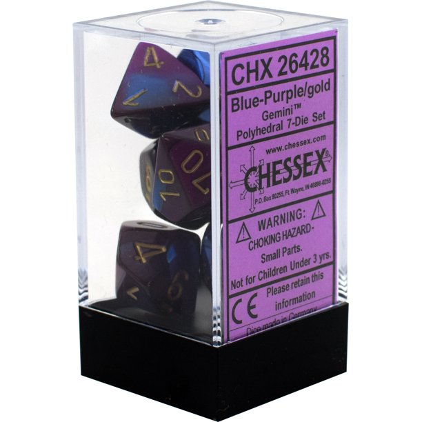 RPG Dice: Gemini Blue-Purple/Gold (CHX26428)