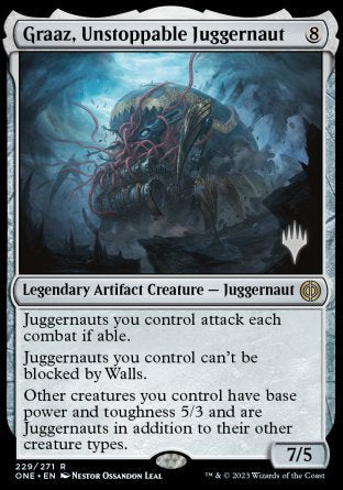 Graaz, Unstoppable Juggernaut (Promo Pack) [Phyrexia: All Will Be One Promos]