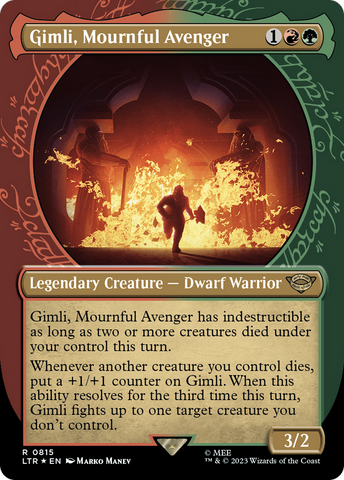 Gimli, Mournful Avenger (Showcase) (Surge Foil) [The Lord of the Rings: Tales of Middle-Earth]
