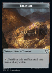 Elephant // Treasure Double-sided Token [Dominaria United Commander Tokens]