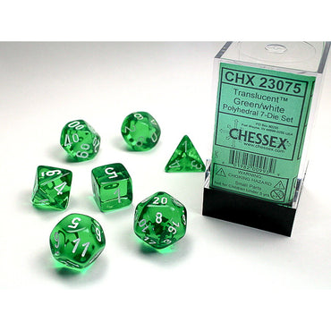 Translucent Green with White 16mm RPG Set (7)