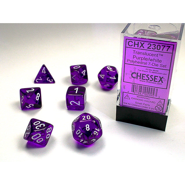 RPG Dice: Translucent Purple/White (CHX23077)