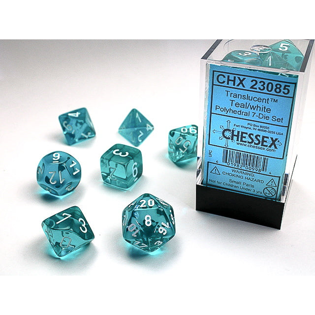 Translucent Teal with White 16mm RPG Set (7)